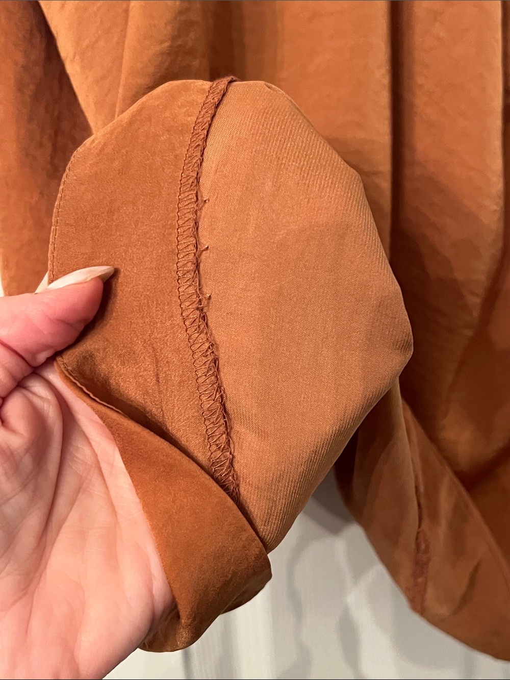 H&M Rust-Brown Satin Spaghetti-Strap Cami - Picture 6 of 9